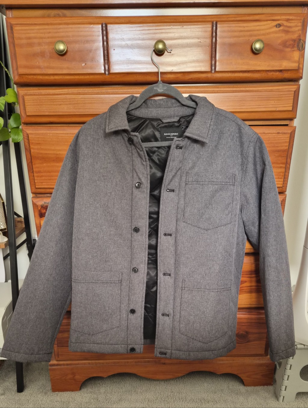 Banana Republic Gray Quilted-Lined Shirt Jacket